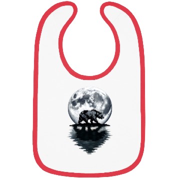 Discover Bear Silhouette Under Full Moon – Wilderness Wildl Bibs