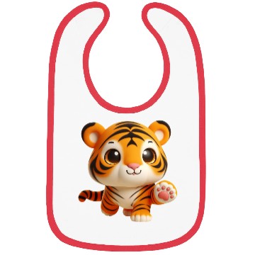 Discover Charming Baby Tiger in Playful Pose Bibs