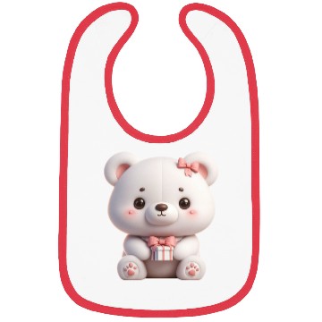 Discover Sweet Teddy Bear and Gift Box Bibs