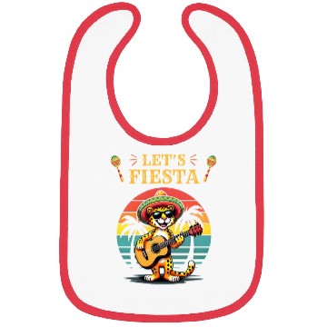 Discover Retro Sunset leopard Fiesta Guitar Party Vibes Bibs