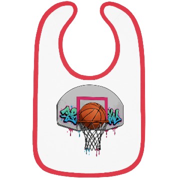 Discover Graffiti Basketball Hoop Neon Drip T‑Bibs