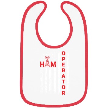 Discover Ham radio usa flag for ham radio amateur operator Bibs