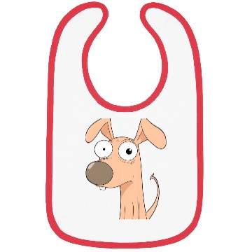 Discover Goofy Cartoon Dog with Bulging Eyes Bibs
