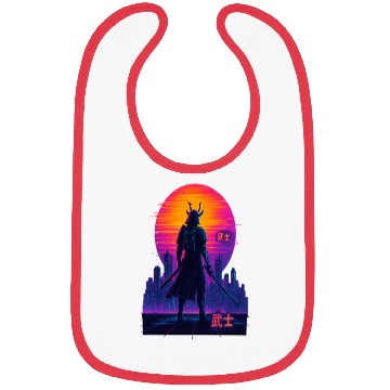Discover Neon Samurai - Cyberpunk Warrior Art Bibs
