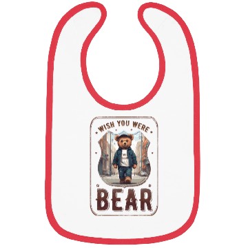 Discover wish you were (my teddy) bear Bibs