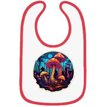 Discover Psychedelic Mushroom Forest Bibs