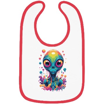 Discover psychedelic alien portrait Bibs