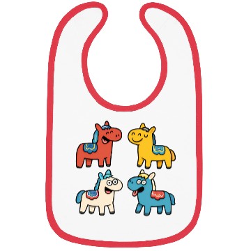 Discover Cute Cartoon Dala Horses Set Bibs
