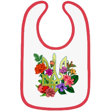 Discover Ukrainian heraldry trident tryzub with blooming Bibs