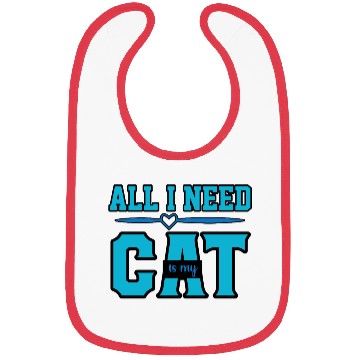 Discover Cat Lover  Blue Design Bibs