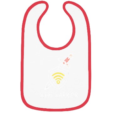 Discover Wi-Fi Warrior Fun Tech Shield Design Nerd Tech Fun Bibs
