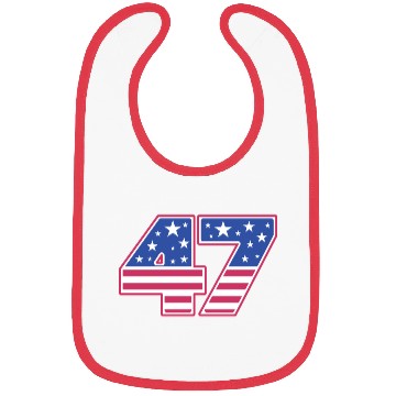 Discover Number 47 in Stars and Stripes Bibs