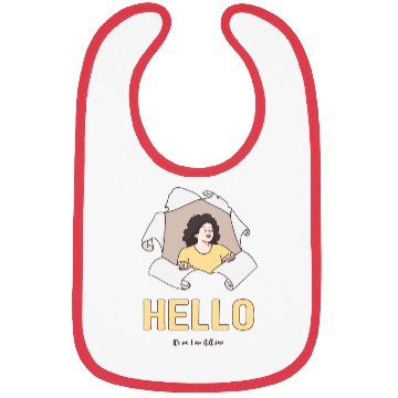Discover Hello Quote with Peeking Character – Fun Greeting Bibs