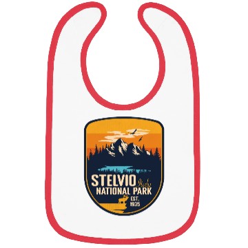 Discover Stelvio National Park Italy Vintage Sunset Camping Bibs