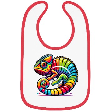 Discover Colorful Chameleon Vibrant Rainbow Lizard Bibs