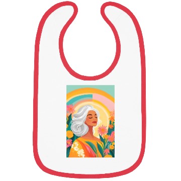 Discover Pastel Abstract Illustration Design of a Woman Bibs