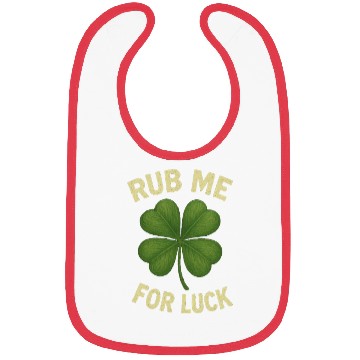 Discover Rub Me for Luck Four-Leaf Clover Bibs