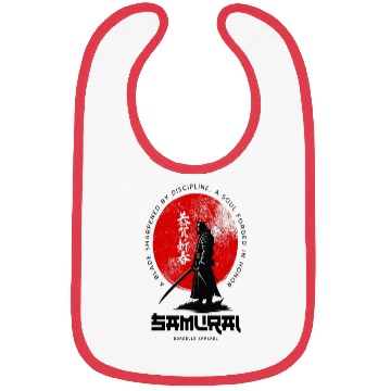 Discover Samurai Warrior Red Sun Bibs - Japanese Culture