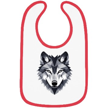 Discover artistic representation of a wolf's face Bibs