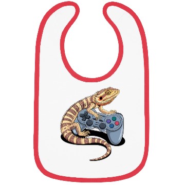 Discover Video Gaming Gamer Pogona Reptile Bearded Dragon Bibs
