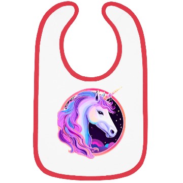 Discover Vibrant Mystic Unicorn Portrait Bibs
