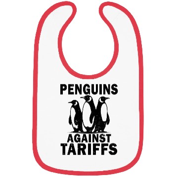 Discover Penguins Against Tariffs Funny Political Meme Bibs