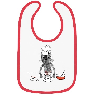Discover Cat in a Chef Hat Baking a Cake Bibs