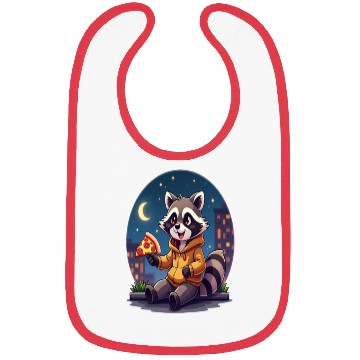 Discover Raccoon Eating Pizza Bibs