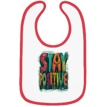 Discover Stay Positive – Retro Color Block Text Bibs