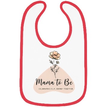 Discover Mama to Be flower line art for new mom Bibs