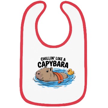 Discover Chillin' Like A Capybara Relaxing Vibes Graphic Bibs