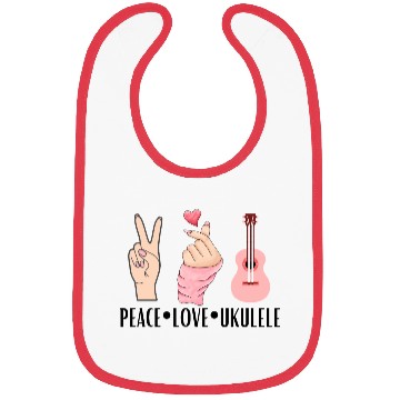 Discover peace love ukulele Bibs
