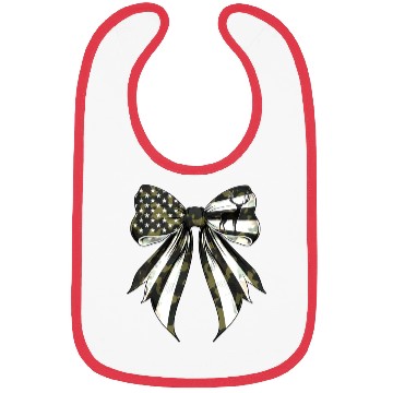 Discover Coquette Bow Deer Hunting Camouflage US Flag Pride Bibs