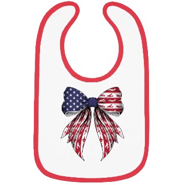 Discover Coquette Bow Airplane Pilot Aviation US Flag Bibs