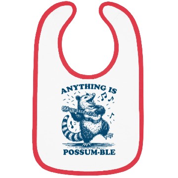 Discover Anything is Possum ble Possum Playing Guitar Bibs