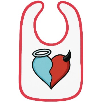 Discover Divided Heart Good and Evil Contrast Angel, Devil Bibs