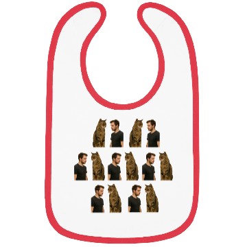 Discover Silent Duel Between Man and Giant Cat Bibs