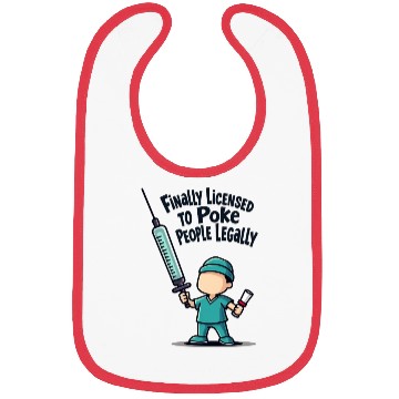 Discover Finally licensed to poke people legally Bibs