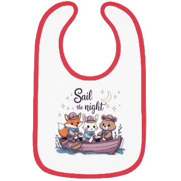 Discover Sail the Night Whimsical Animal Bibs