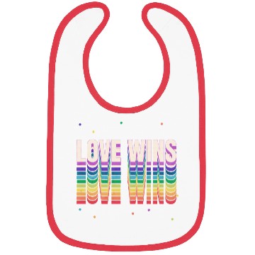 Discover Love Wins Retro Rainbow Pride Typography Bibs