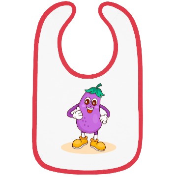 Discover Animated Eggplant Character Design Bibs