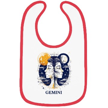 Discover Zodiac Card Gemini Bibs