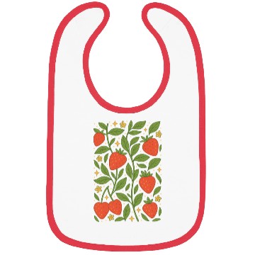 Discover Strawberry Garden Pattern Bibs