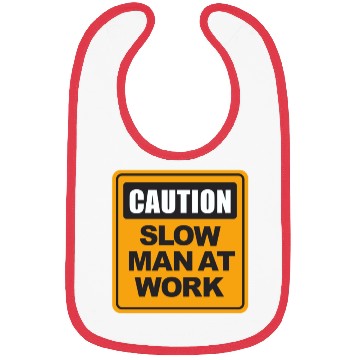 Discover Caution Slow Man at Work Bibs