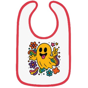 Discover Vibrant Ghost with Rainbow Accents Bibs
