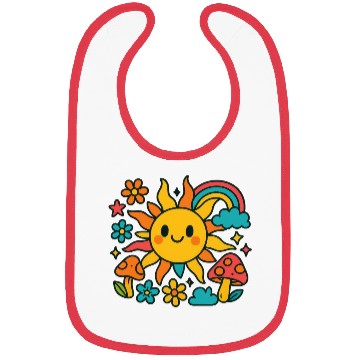 Discover Whimsical Sunny Day with Mushrooms Bibs