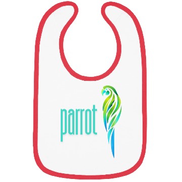 Discover a parrot in a gradient of green and blue colors Bibs