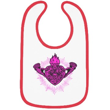 Discover Sacred Heart Claddagh Symbol Pink Bibs
