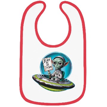 Discover UFO Mars beam me up Allien Bibs