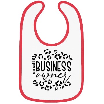 Discover Proud Small Business Owner Leopard Heart Bibs
